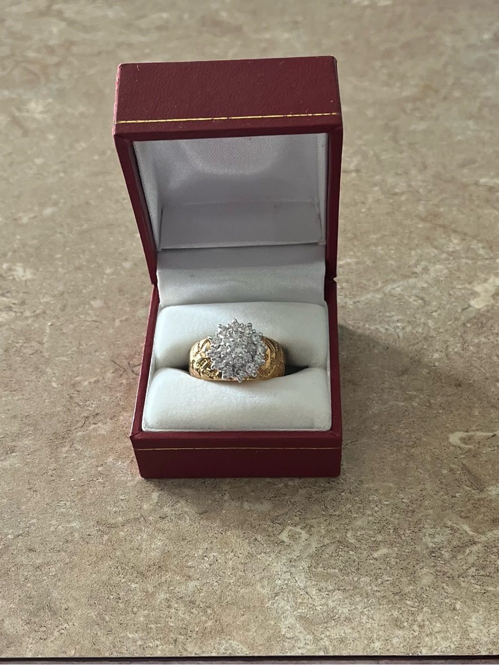 Gold Cluster Cocktail Ring with Clear Stones - Women Jewelry